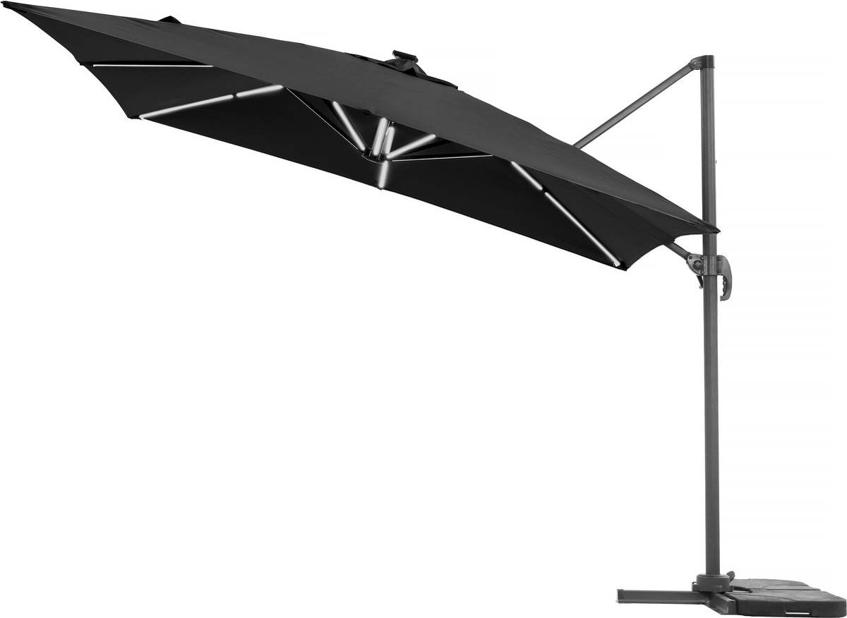 Parasol vrijhangend tuin zweefparasol met led verlichting - 