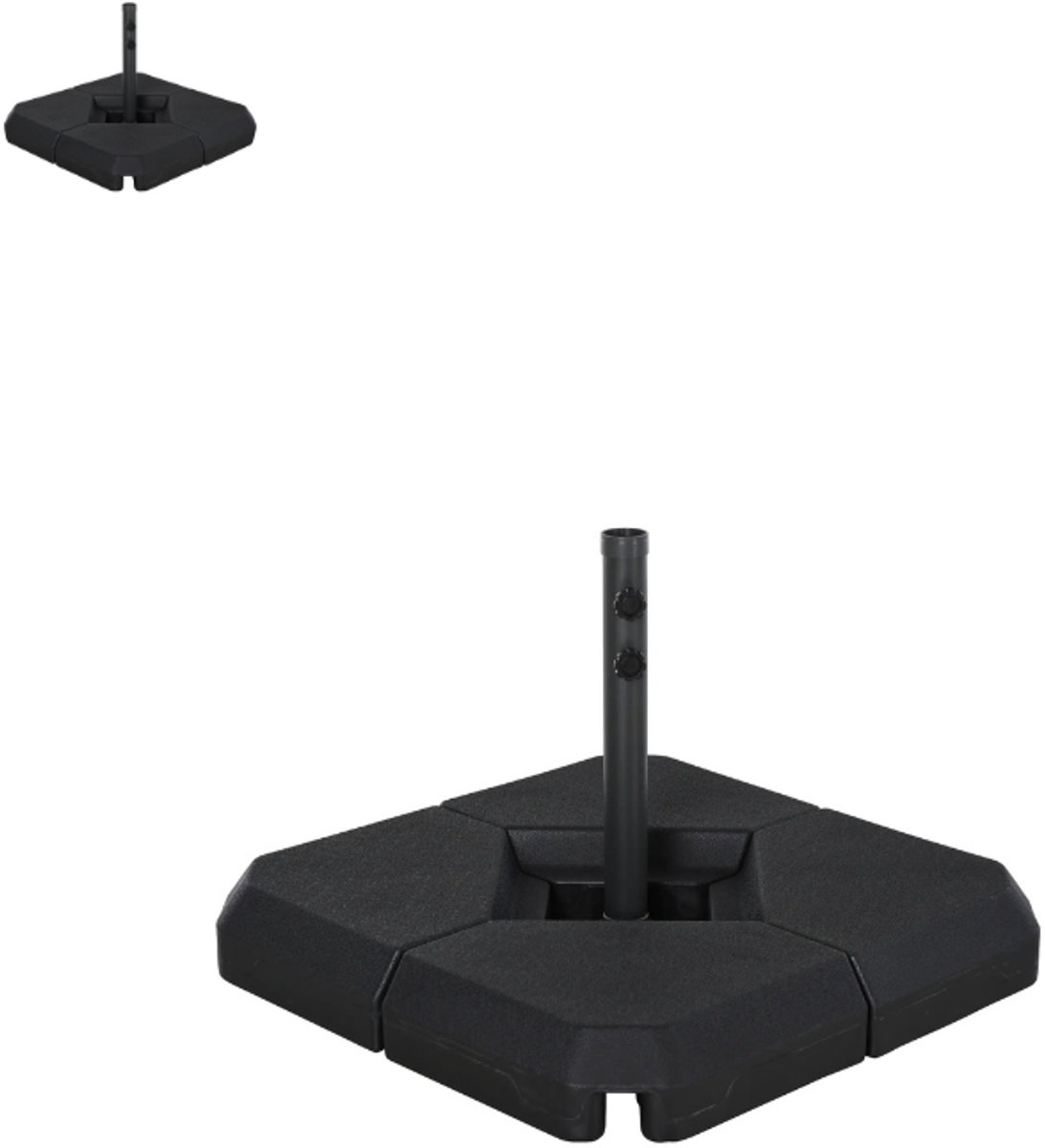 Parasoltegels - Vulbare Parasoltegels - Voor kruisvoet- Inhoud 25L - 4 stuks voor zweefparasol - Zwart (8721392001209)