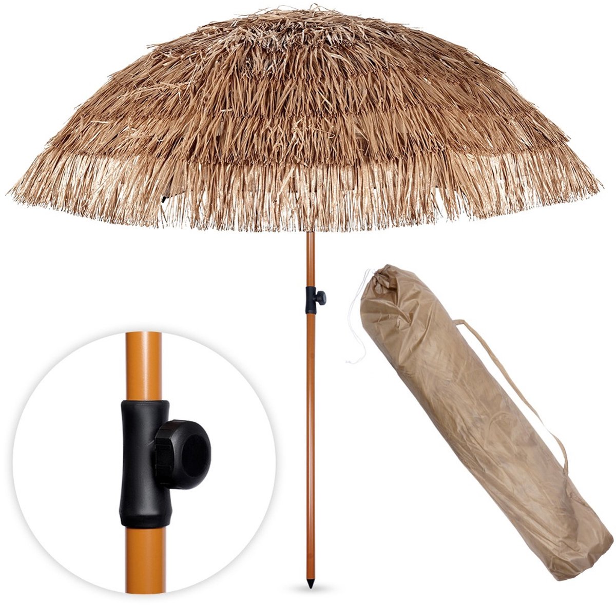 Tuin Strandparasol Hawaiian 120 cm - Tuinparasol - Strand Parasol - Buiten - Stokparasol (5904316497897)