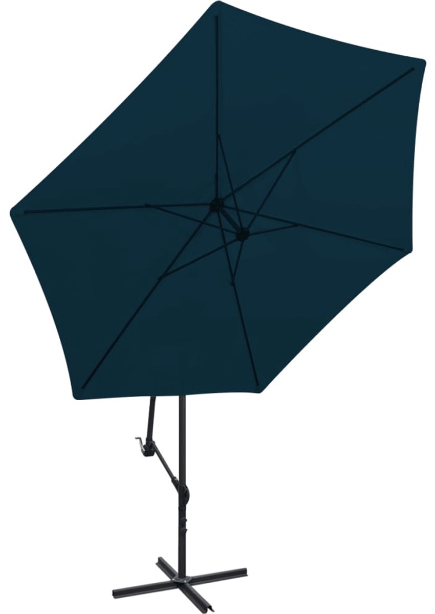 vidaXL Parasol - Parasols - Tuinparasol - Balkon Parasol - Zweefparasol 3 m blauw (8721032981113)