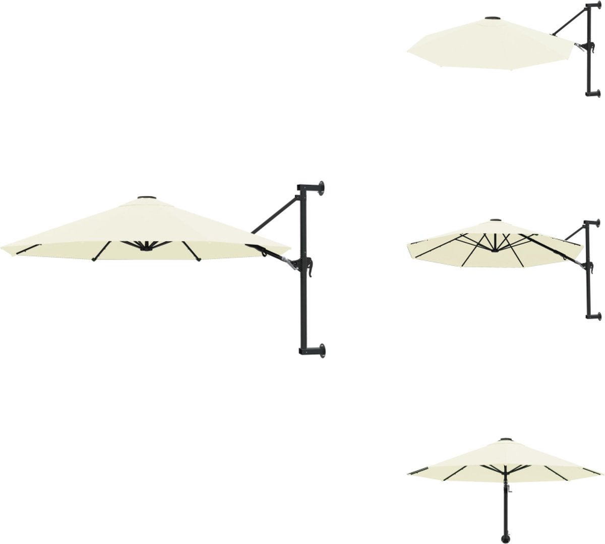 vidaXL Parasol - Parasols - Wandparasol - Wandparasols - Wandparasol met metalen paal 300 cm zandkleurig (8721032974344)