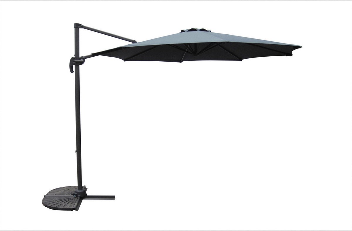 Bestgarden Zweefparasol Aluminium - Tuinmeubelen - Ø3 m Antraciet (8711621966324)