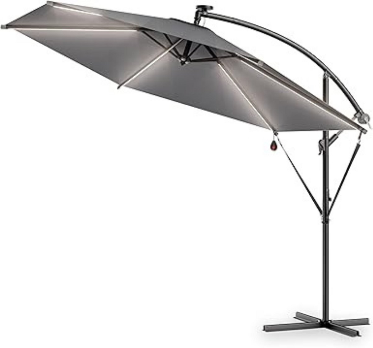 GTB® Zweefparasol met Voet - Zweefparasol - Met Voet - Antraciet - 330cm x 330cm x 280cm (6152721877813)