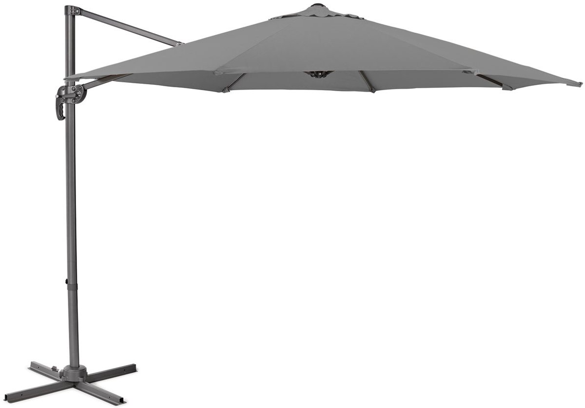 SVITA Zweefparasol 3m - parasol aluminium draaibare parasol tuinterras grijs (4250815305432)