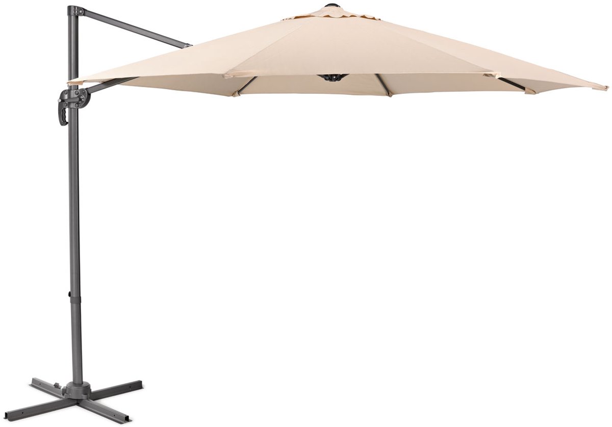 SVITA Zweefparasol 3m - parasol aluminium draaibare parasol tuinterras licht taupe (4250815305418)