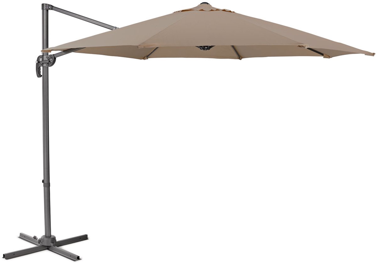 SVITA Zweefparasol 3m - parasol aluminium draaibare parasol tuinterras taupe (4250815305425)