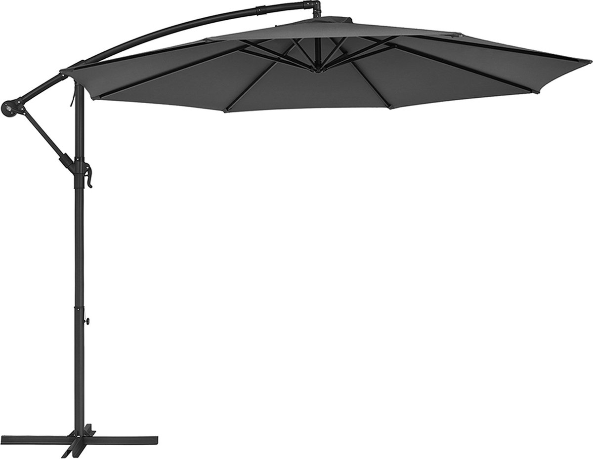 parasol Ø 300 cm - zweefparasol UV-bescherming - met zwengel voor openen en sluiten - zonwering tot UPF 50+ - tuinparasol - voor tuin - terras (9509598876376)