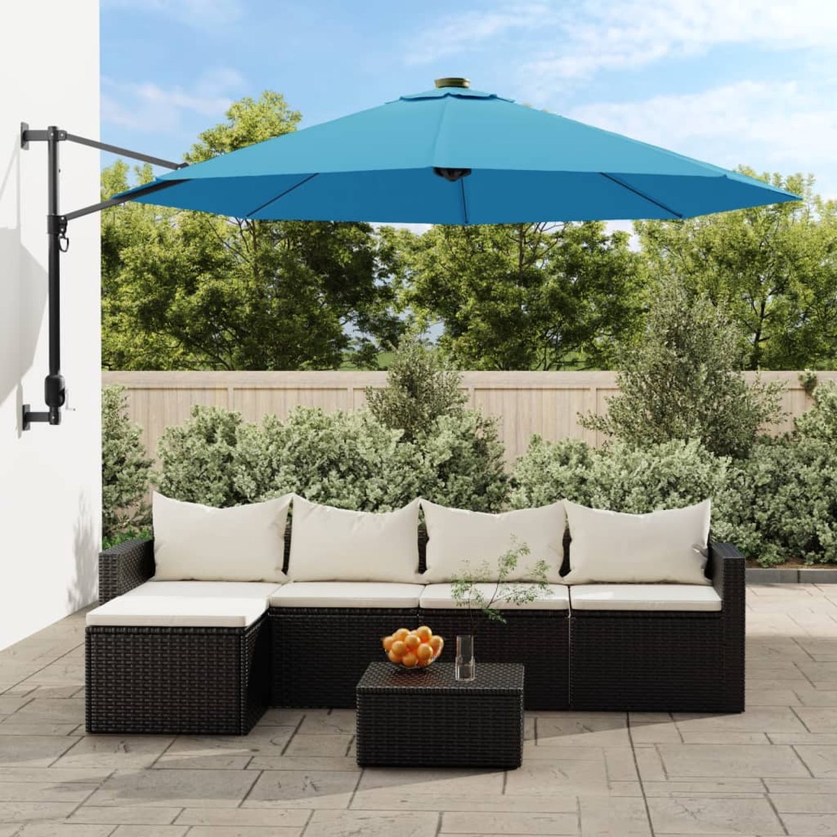 vidaXL - Wandparasol - 290 - cm - zeeblauw (8720845747756)