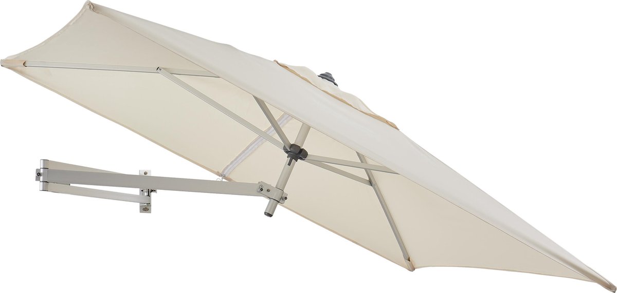 Easysol Parasol - Muurparasol - Balkonparasol - Ecru - 200 x 140 cm (L x B) - RECHTHOEKIGE Parasol - Parasols - Balkon Parasol - Tuinparasol - Balkonparasol kantelbaar - Wandparasol (5400943016727)