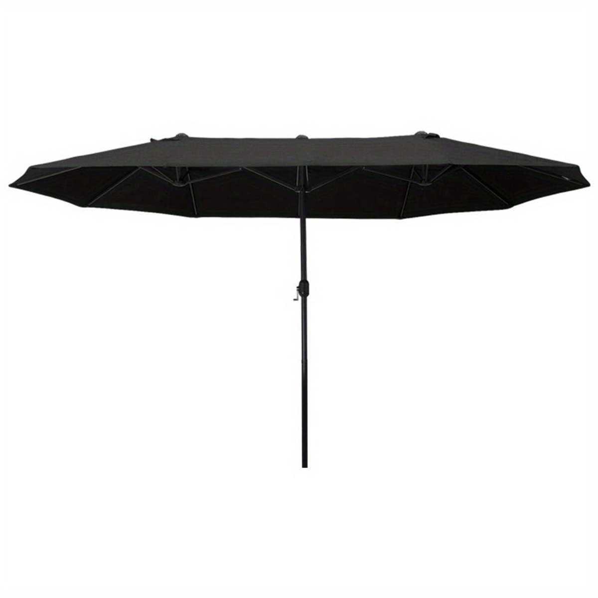 Parasol - Tuinparasol - Stokparasol - Balkonparasol - Terrasparasol - Ovaal - Handcrank Bediening - Stalen Frame - 460x270 cm - Zwart (8721391142972)