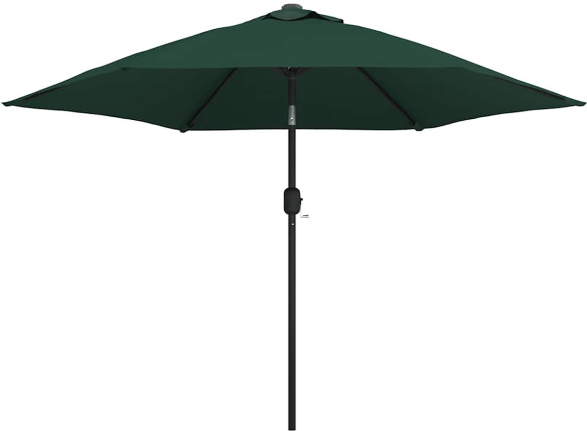 vidaXL Parasol Met LED - Parasols Met LED - Tuinparasol - Balkon Parasol - Zweefparasol met LED 3,5 m groen (8721031263555)