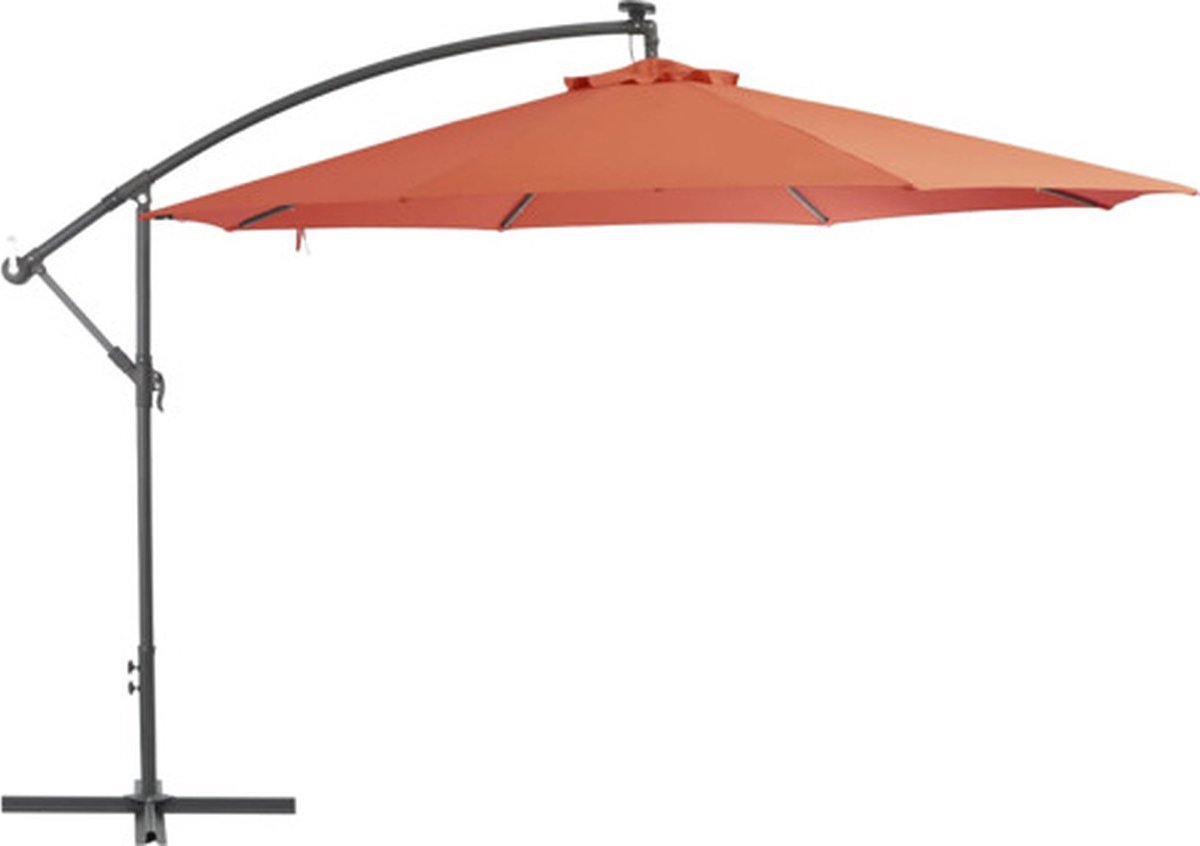 vidaXL Parasol - Zweefparasol - Zweefparasol met aluminium paal 350 cm terracottakleurig - Tuingereedschap - Buitengereedschap - Terrasdecoratie (8721031282242)