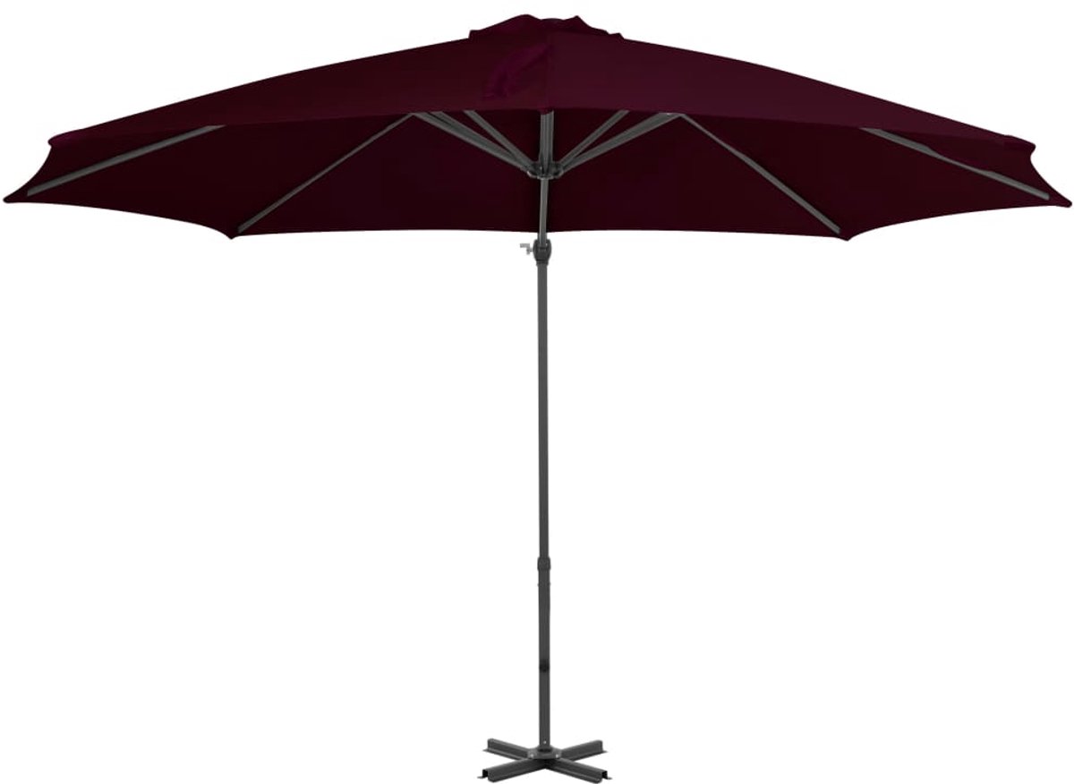 vidaXL Zweefparasol met aluminium paal 300 cm rood - Zweefparasol - Zweefparasols - Parasol - Tuinparasol (8721031287728)