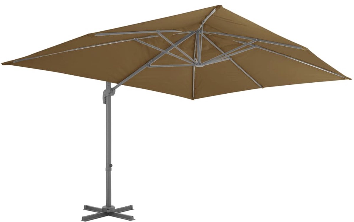 vidaXL Zweefparasol met aluminium paal 400x300 cm taupe - Zweefparasol - Zweefparasols - Parasol - Tuinparasol (8224402054580)