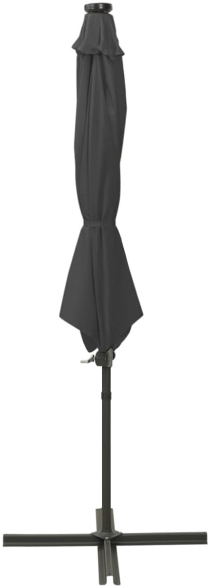 vidaXL Zweefparasol met paal en LED-verlichting 300 cm antracietkleur - Zweefparasol - Zweefparasols - Parasol - Tuinparasol (8721031286776)