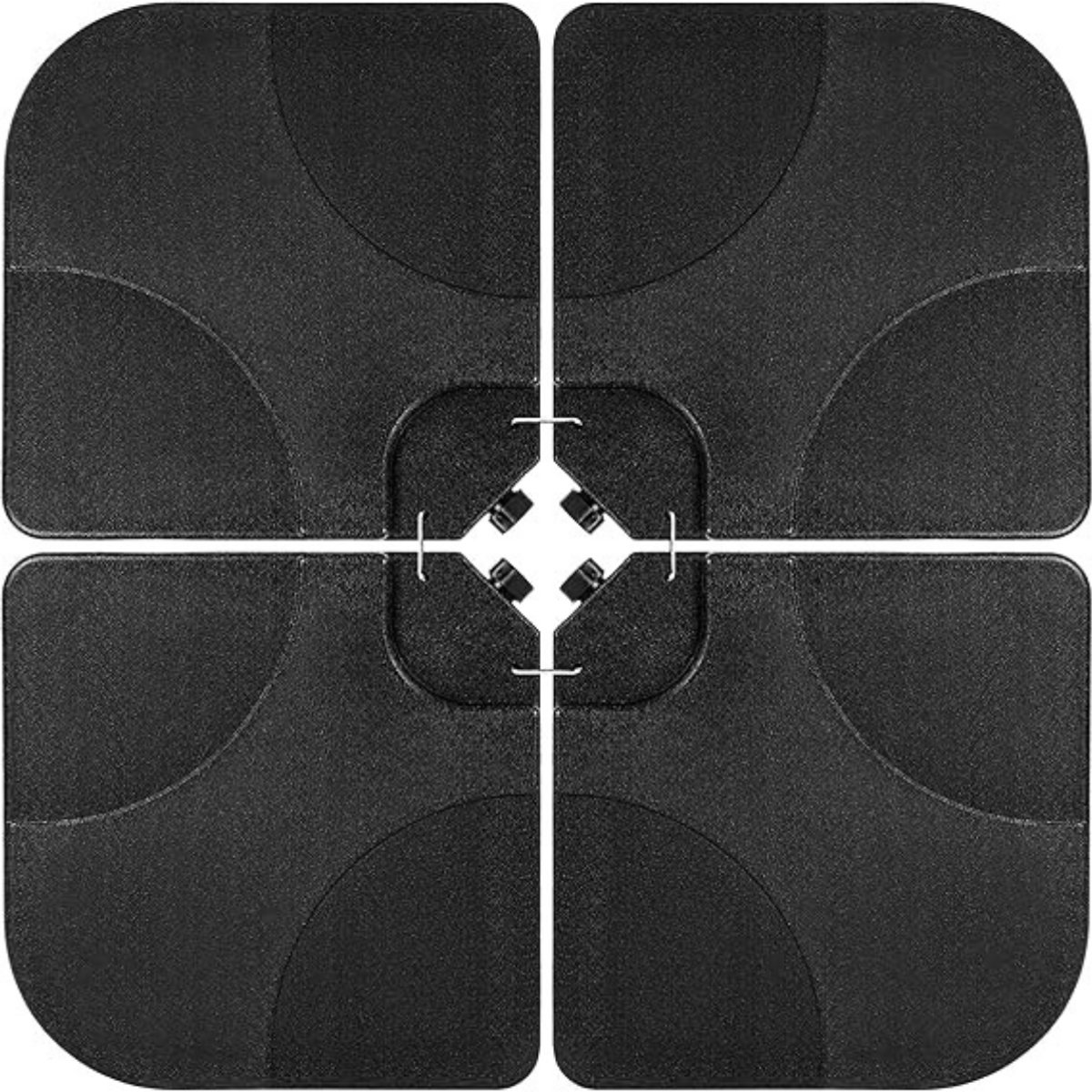 ADSafety Parasoltegels - Voor Kruisvoet/Zweefparasol - Parasolvoet 4-delig - Parasolhouder - Vulbaar tot 80KG - Kunststof - Antraciet (8720726169509)
