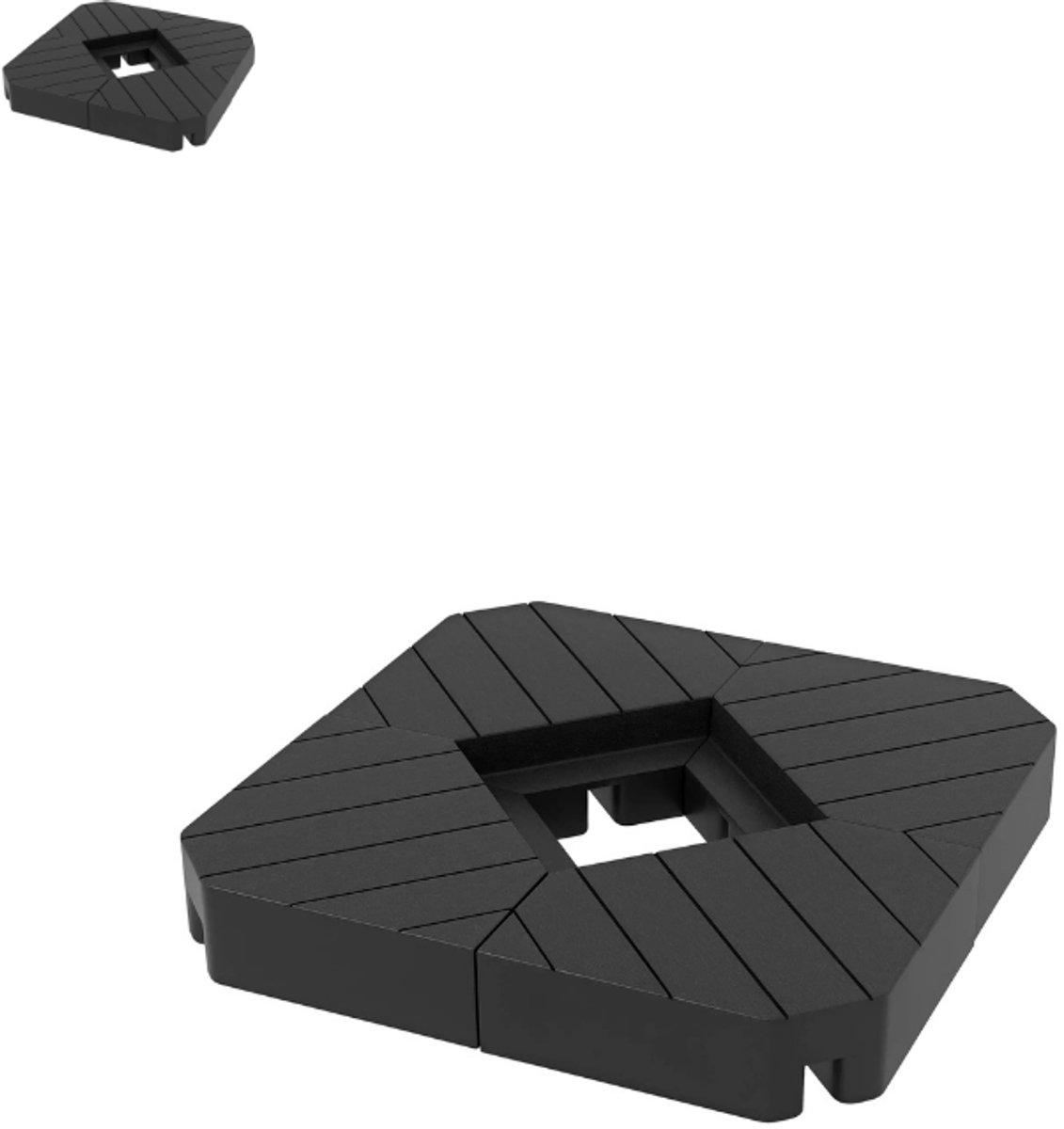 Parasoltegels - Vulbare Parasoltegels - Voor kruisvoet- Inhoud 25L - 4 stuks voor zweefparasol - Zwart (8721392001230)