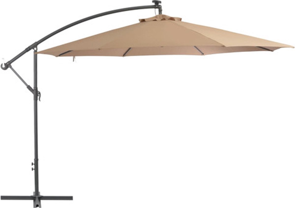 vidaXL - Zweefparasol - met - aluminium - paal - 350 - cm - taupe (8718475697459)
