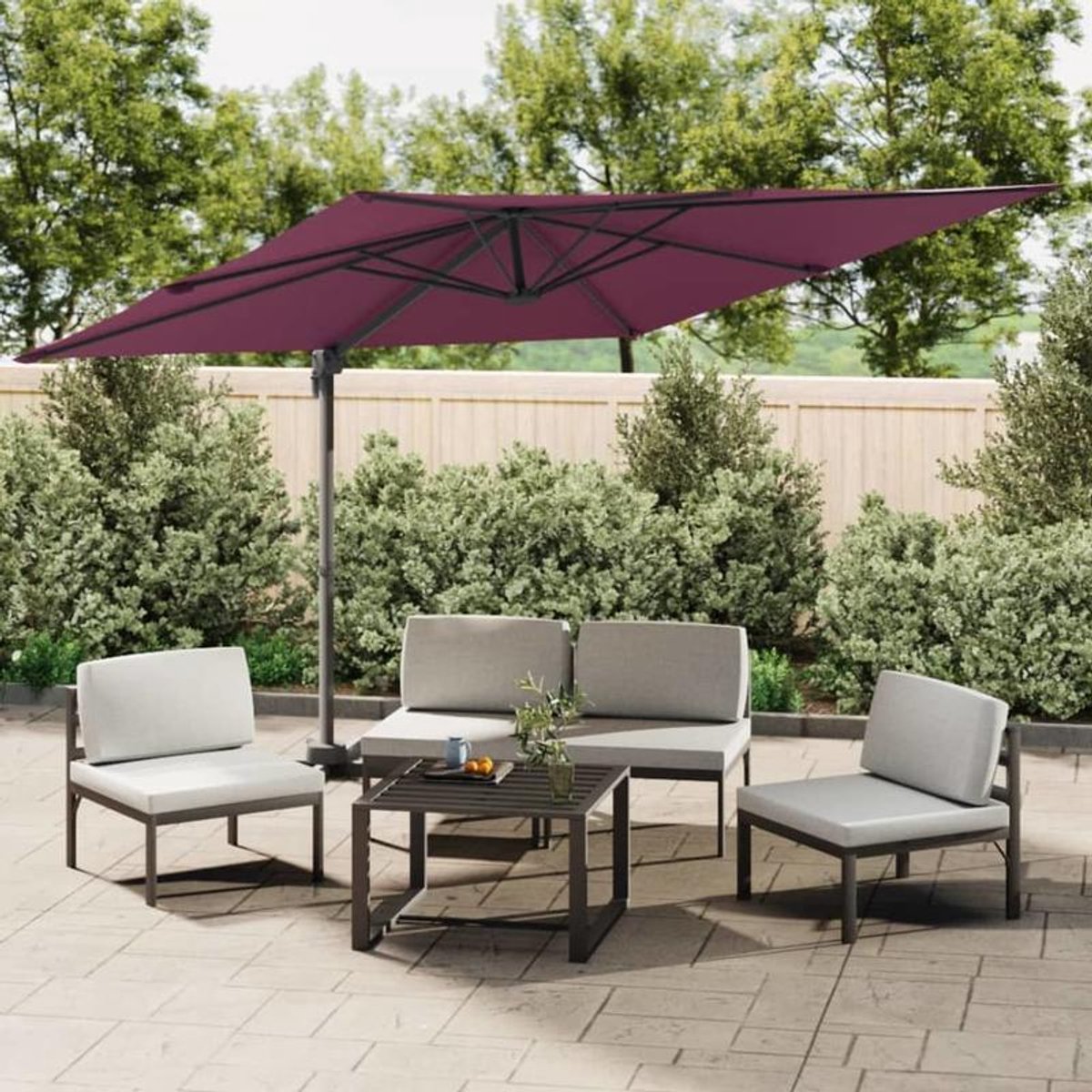 Drijvende Parasol - Zweefparasol - Terrasparasol - Tuinparasol - Hoge Schaduw - Aluminium Paal - 400 X 300 Cm (8721391008216)