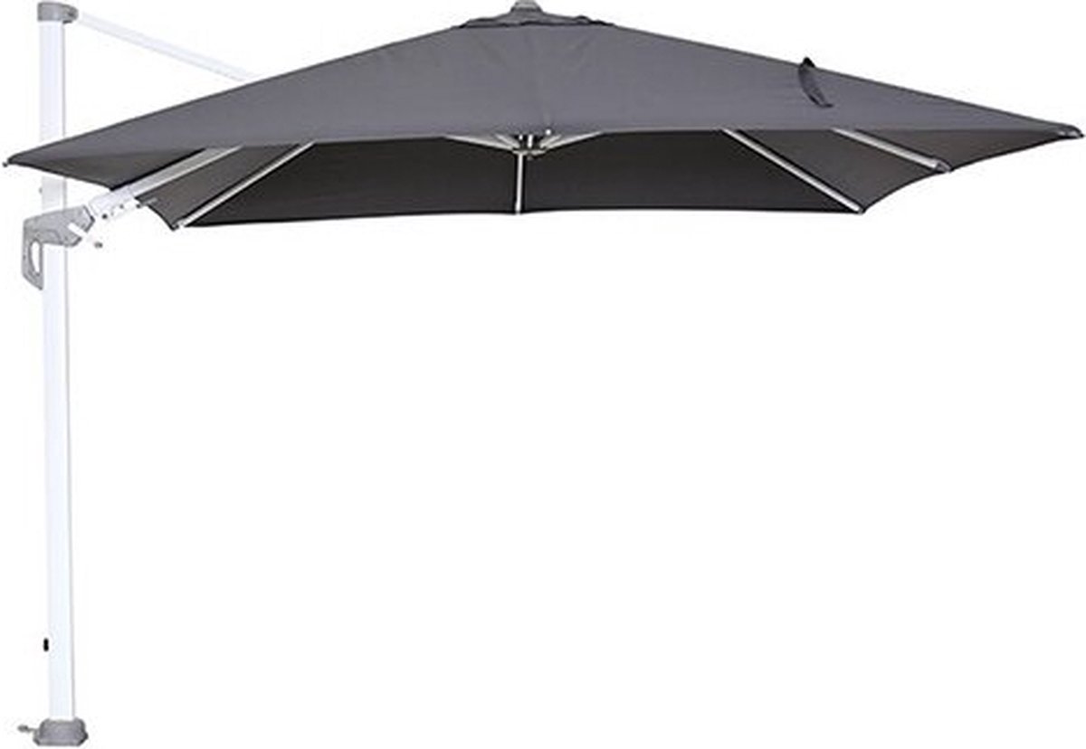 Garden Impressions Hawaii zweefparasol - 300 x 300 - wit/ donkergrijs (8713002503043)