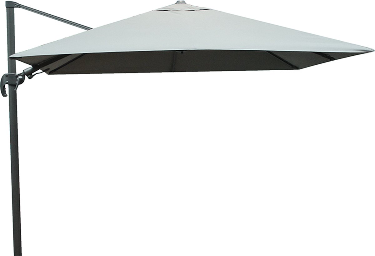 Zweefparasol 300 x 300 cm Shadow LED - Antraciet/Faded Grey - Fonteyn Collectie (8720663820914)