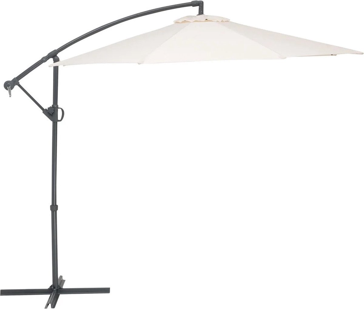 FLORABEST Zweefparasol Ø300 cm - Parasol met Zwenkarm en Voet - Ecru - UPF 80 - Voor Tuin en Terras (4056233837483)