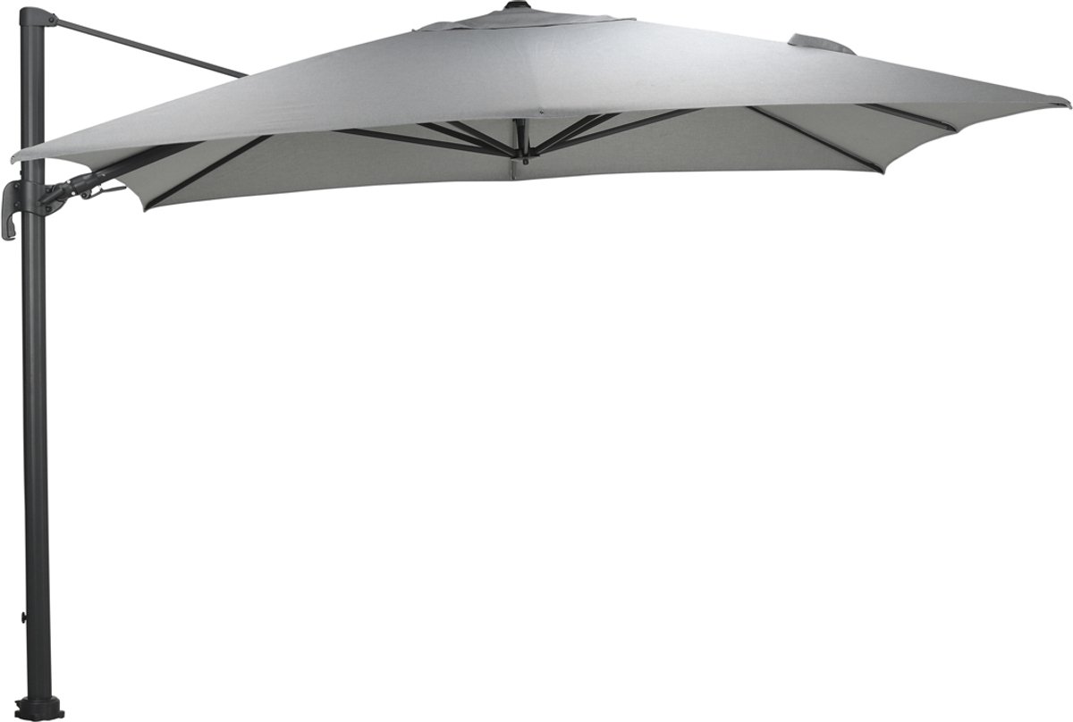 Garden Impressions Hawaii Big Pole zweefparasol 350x350 cm - donker grijs frame - licht grijs doek (8713002122541)