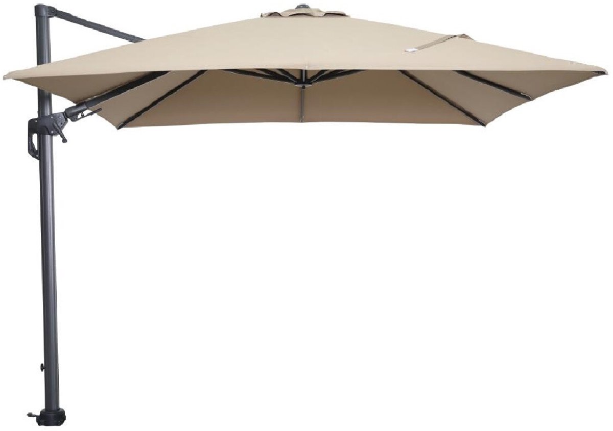 Garden Impressions Hawaii zweefparasol 300x300 cm - frame carbon black - doek taupe-26 (8713002112153)