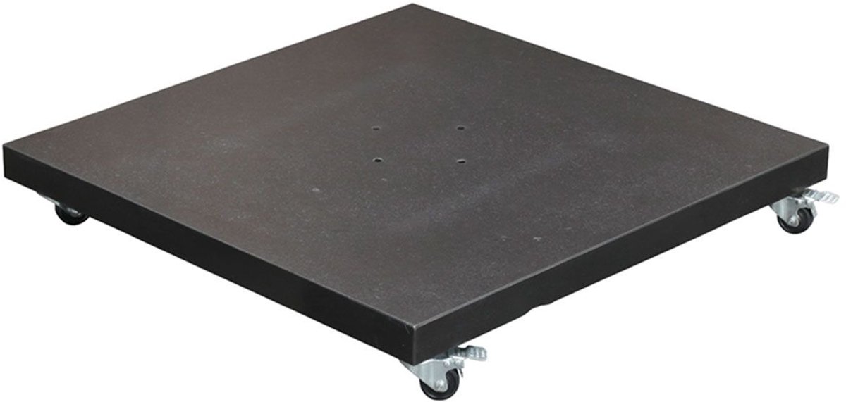 Hawaii zweefparasol 300x300 cm carbon black / taupe met verrijdbare parasolvoet 90 kg en parasolhoes (6150830614626)