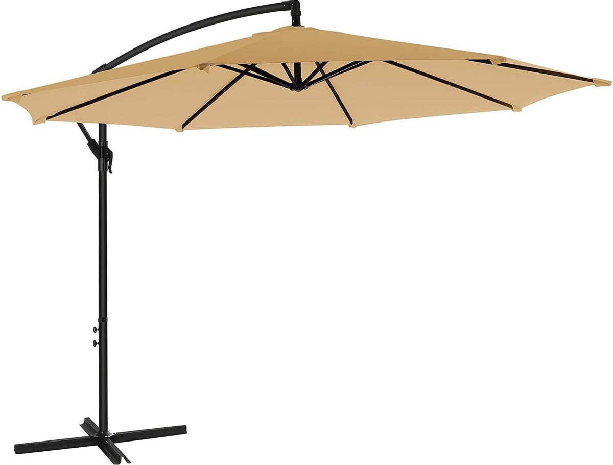 Nancy's Edgewood Zweefparasol - Tuinparasol - UV-Bescherming - UPF 50+ - Buigbaar - Zwengel - Beige/Taupe/Rood/Grijs/Blauw - 300 cm (6019915290271)