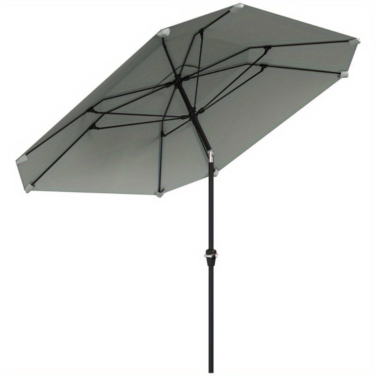 Parasol - Stokparasol - Zweefparasol - Tuinparasol - Kantelbaar - 233,68 cm Octagonaal - Stevig Stalen Frame - Duurzaam Polyester Doek - Windbestendig - Donkergrijs (8721391084227)