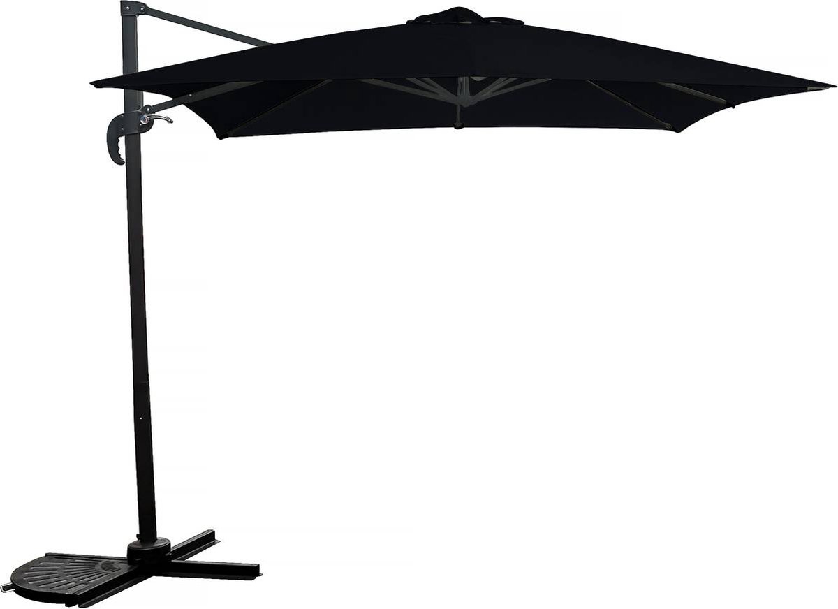 Parasol vrijhangend tuin zweefparasol - 2,5 x 2,5 m - Zwart (3700746482395)