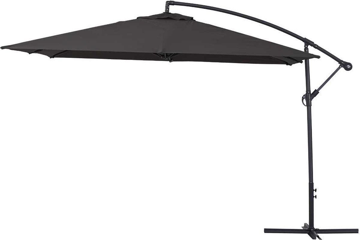 Parasol vrijhangend tuin zweefparasol Aluminium "Ilios 3" - Vierkant - 3 x 3 m - Zwart (3700746435353)