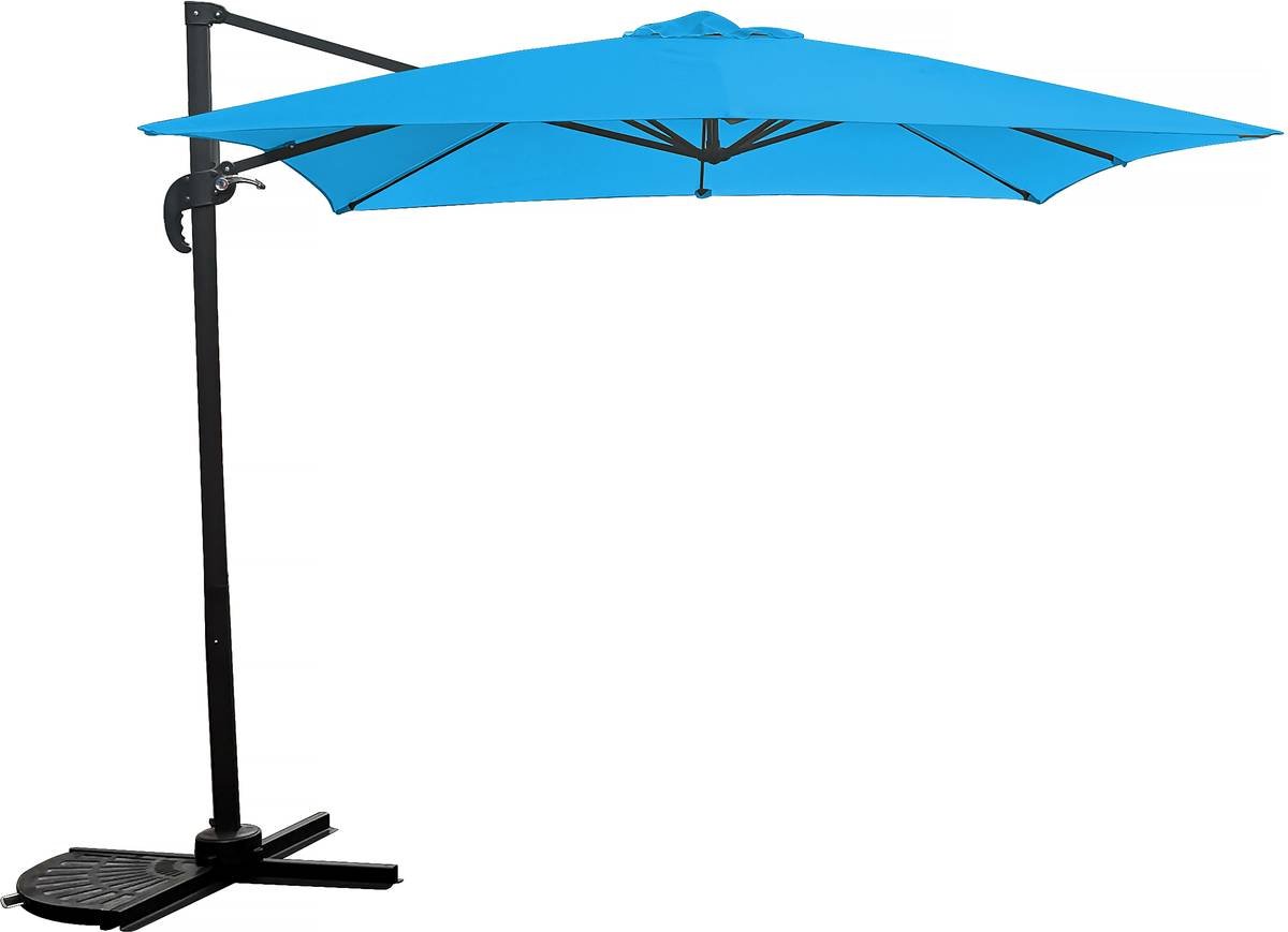Parasol vrijhangend tuin zweefparasol "Soleil" - 2,5 x 2,5 m - Blauw (3700746482401)