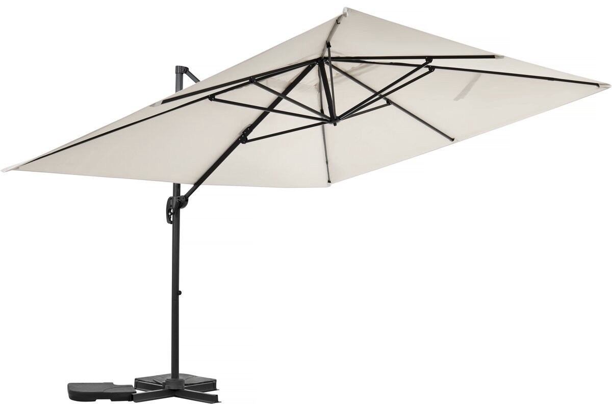 Parasol vrijhangend tuin zweefparasol aluminium "Sky 4" - 3 x 4 m - Ecru (3701577637336)