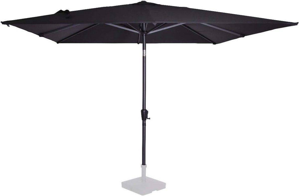 Premium Tilbare Stokparasol 280x280cm - UV Bescherming - Inclusief Beschermhoes - Antraciet/Zwart (9101019543876)