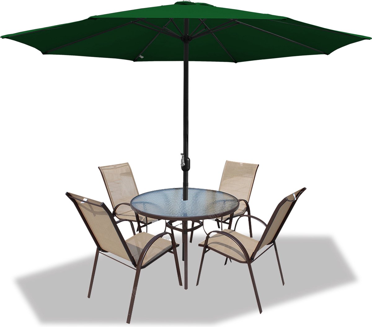 Stokparasols - Strandparasols - Balkonparasols - Parasol - 350cm - Waterdicht - UV-bescherming - Groen - Weerbestendig & in hoogte verstelbaar Balkonparasol Tuinparasol Patioparasol Zonwering UV-bescherming Opvouwbare marktparasol (6152521696607)