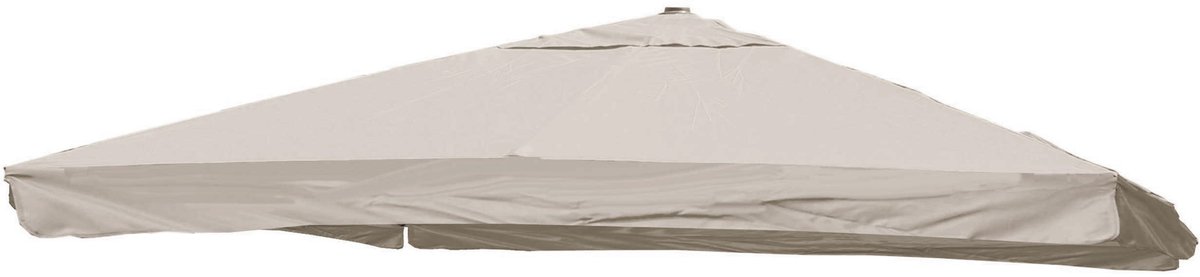 Vervangende hoes voor luxe zweefparasol MCW-A96 met flap, parasolhoes, 3x3m (Ø4,24m) polyester 3kg ~ crème-grijs (4057651373294)