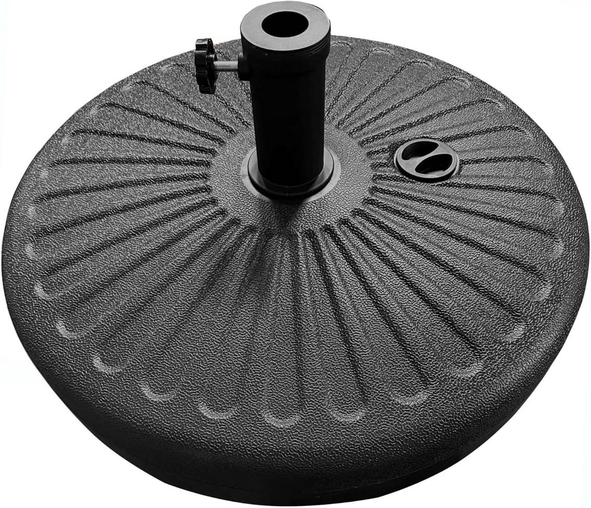 Vulbare Parasolvoet voor Zweefparasols - Zwart HDPE - Water of Zand Vulling (9101060002766)