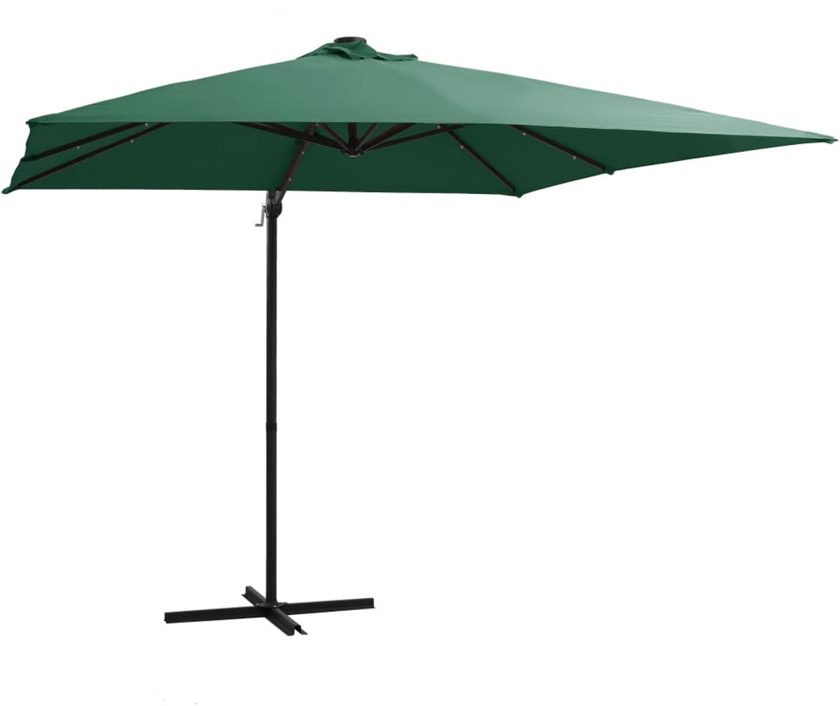 ZweefParasol | Zonnescherm | Tuinparasol met LED en stalen paal 250x250 cm groen (6932537147764)