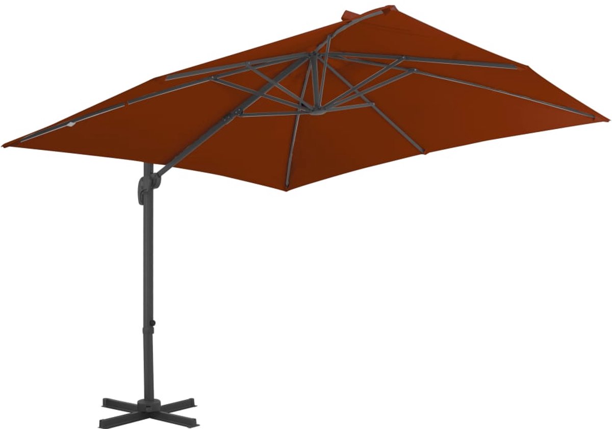 ZweefParasol | Zonnescherm | Tuinparasol met aluminium paal 300x300 cm terracottakleurig (6932537147405)