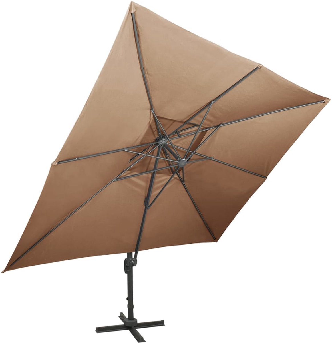 ZweefParasol | Zonnescherm | Tuinparasol met dubbel dak 400x300 cm taupe (6932537147580)