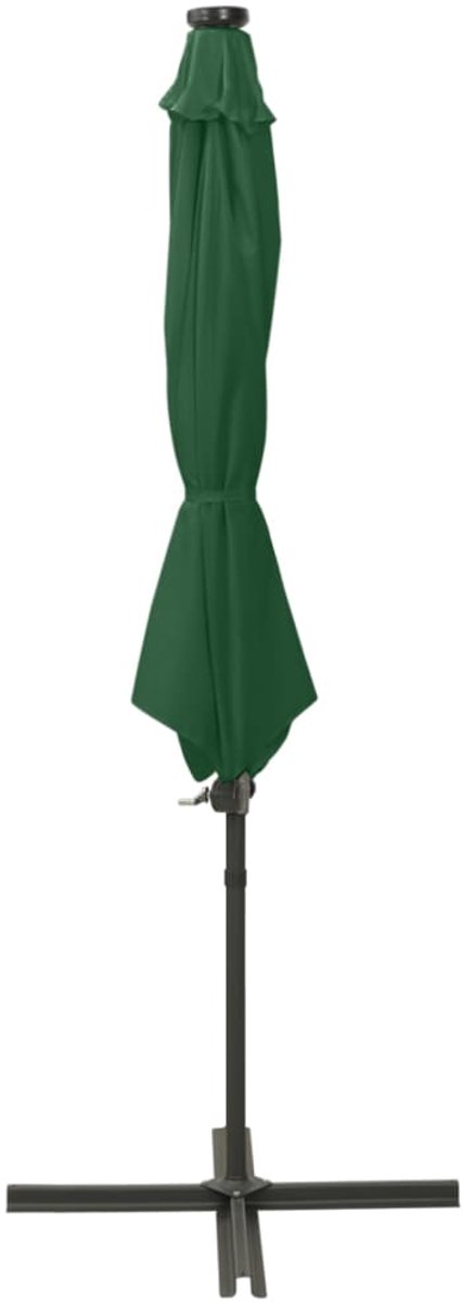 ZweefParasol | Zonnescherm | Tuinparasol met paal en LED-verlichting 300 cm groen (6932537148143)