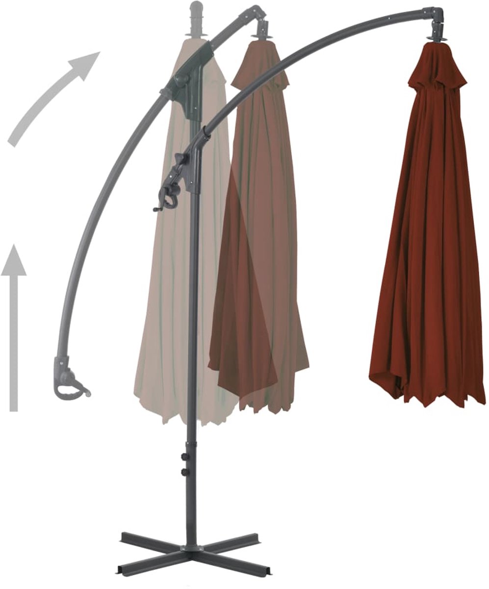 ZweefParasol | Zonnescherm | Tuinparasol met stalen paal 250x250 cm terracottakleurig (6932537148297)