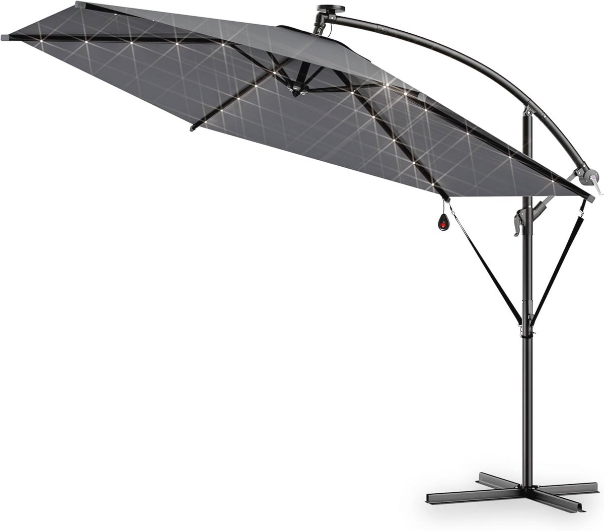 Zweefparasol 300cm met LED-Verlichting en Windbescherming (6151811424449)