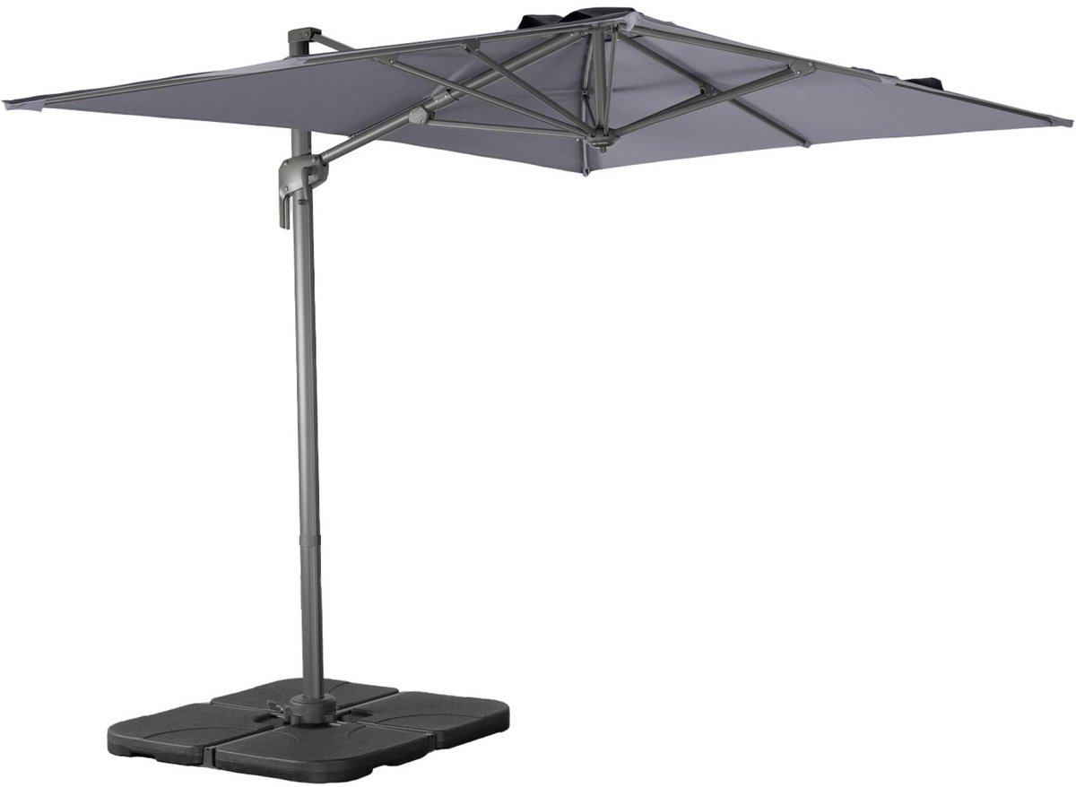 sweeek - Rechthoekige zweefparasol 2x3m kantelbaar inklapbaar en 360° draaibaar + 4 ballasttegels - antibes (3701672531706)