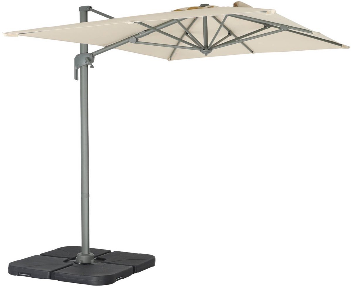 sweeek - Rechthoekige zweefparasol 2x3m - kantelbare, inklapbare en 360° draaibare vrijstaande parasol - antibes (3701672530914)