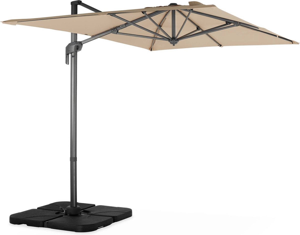 sweeek - Rechthoekige zweefparasol 2x3m - kantelbare, inklapbare en 360° draaibare vrijstaande parasol - antibes (3760350650443)