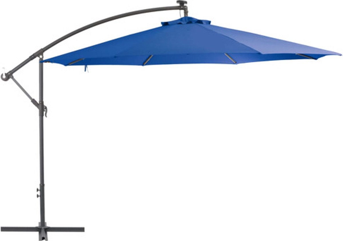 vidaXL - Zweefparasol - met - aluminium - paal - 350 - cm - blauw (8719883744582)