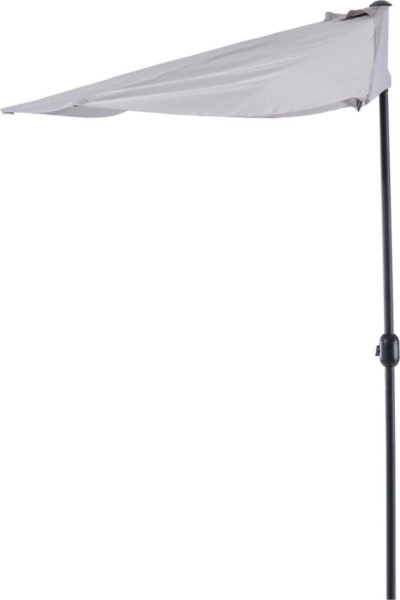GardenGoodz® - Balkon Parasol - Muurparasol - Balkonscherm - Parasol - Halfrond - Grijs (6017434343348)